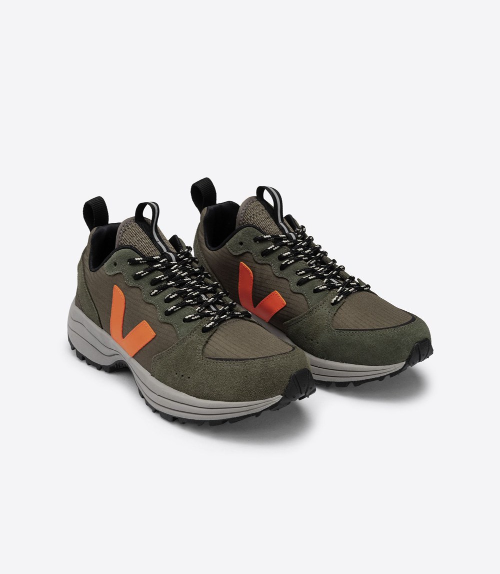 Veja Sneakers Mens - Venturi Ripstop - Olive/Orange - 4897SJXMQ